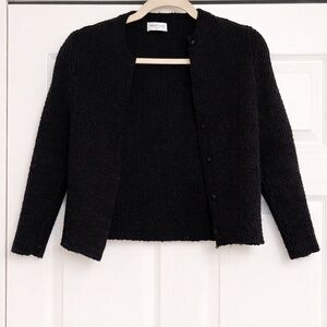 Balenciaga Black Unifit Textured Cropped Sweater | Designer Luxury